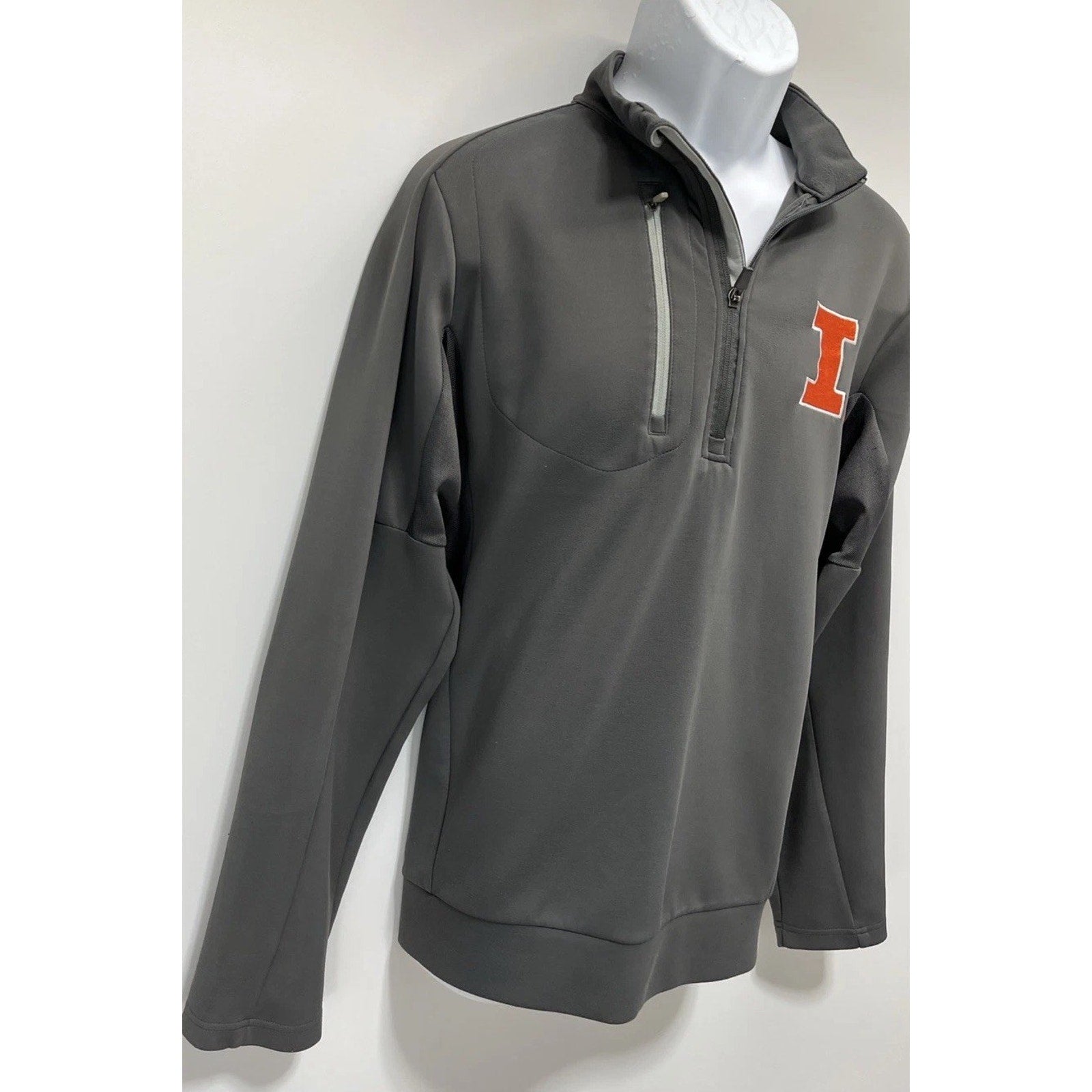 Antigua Illinois Fighting Illini NCAA Genuine Men's 1/4 Zip Jacket Size Medium