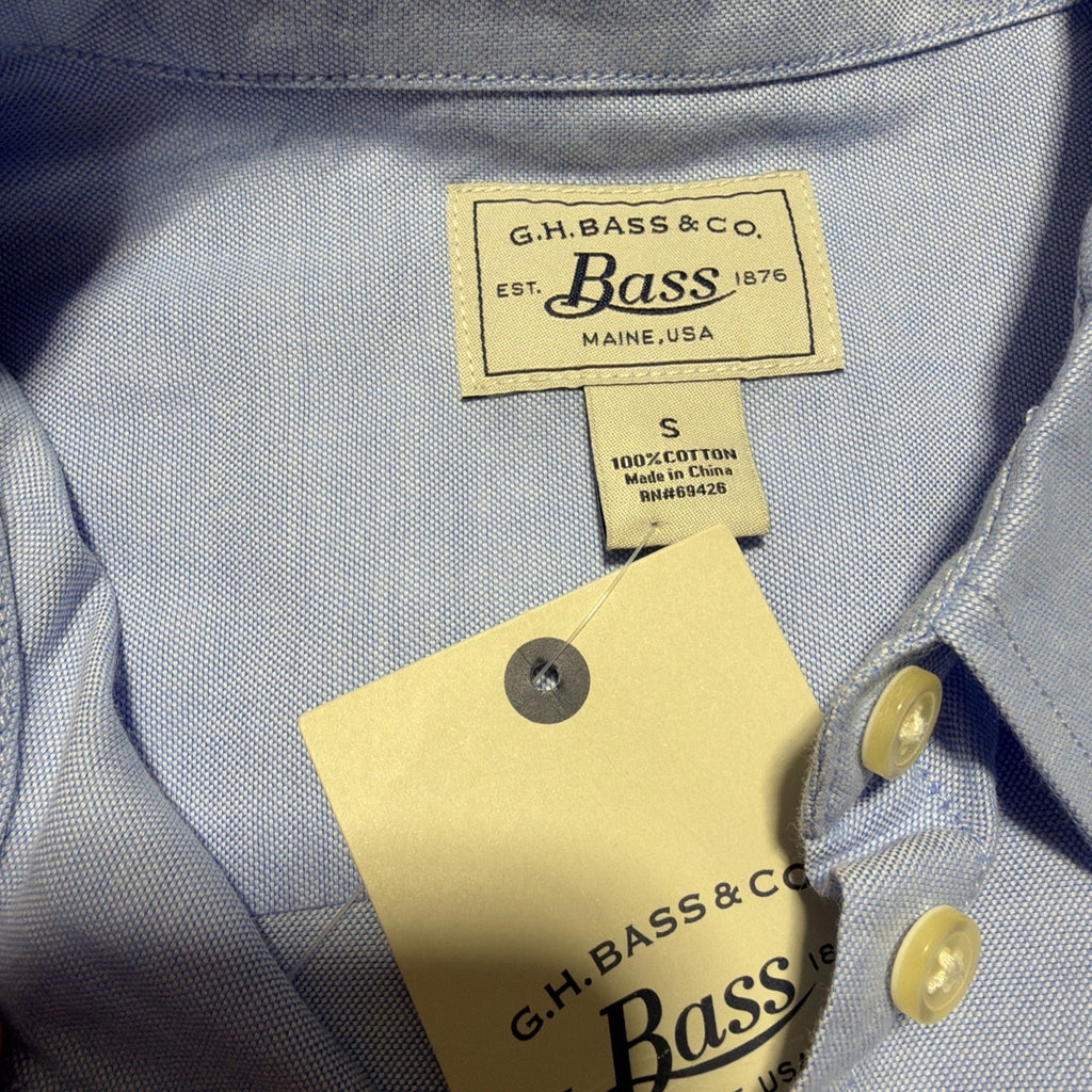 GH Bass & Co Solid Blue Shirt Long Sleeve Button Up Shirt Adult Women's S NWT