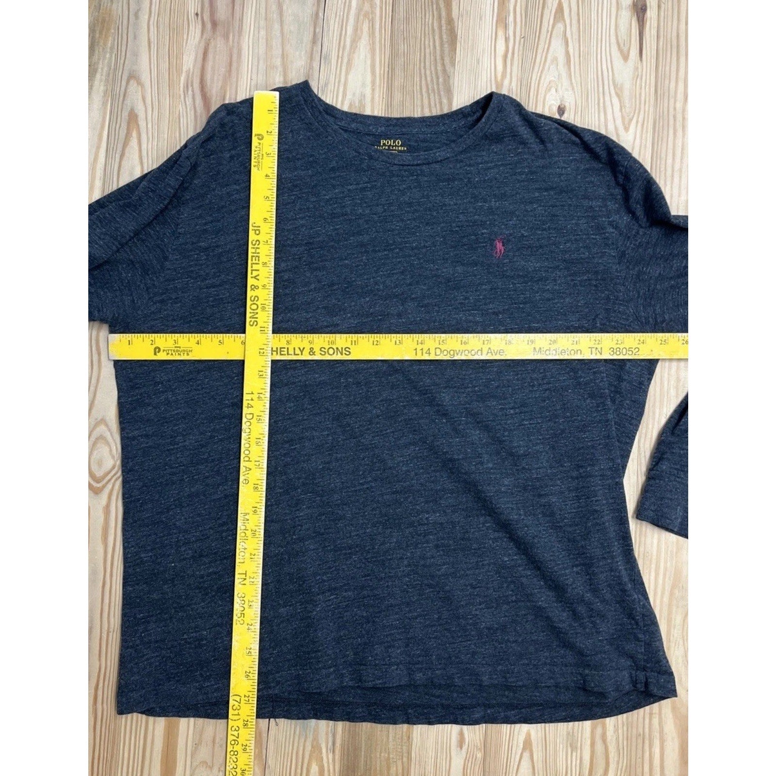 Polo Ralph Lauren Heather Grey Crew Neck Cotton Longsleeve Shirt Men's XL