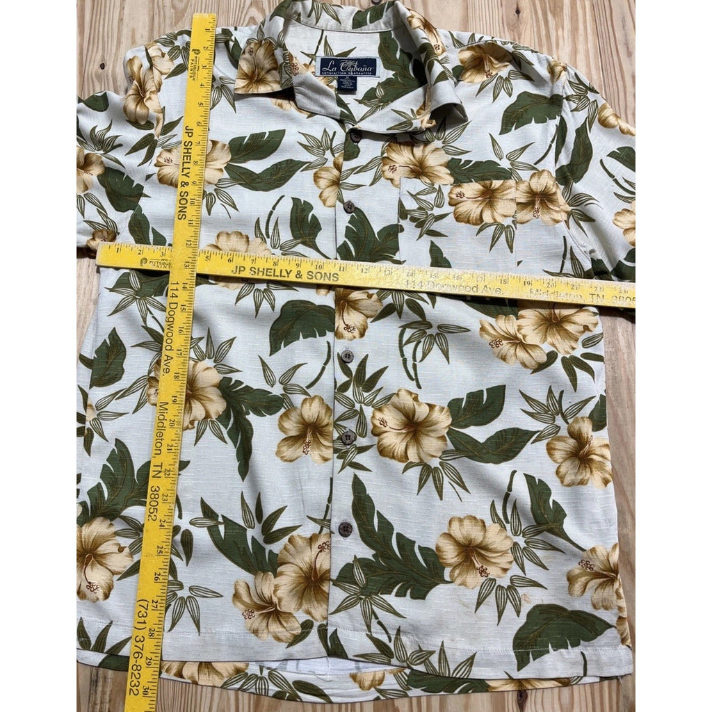 Mens La Cabana Multicolor Aloha Hawaiian Island Rayon SS Casual Shirt sz M
