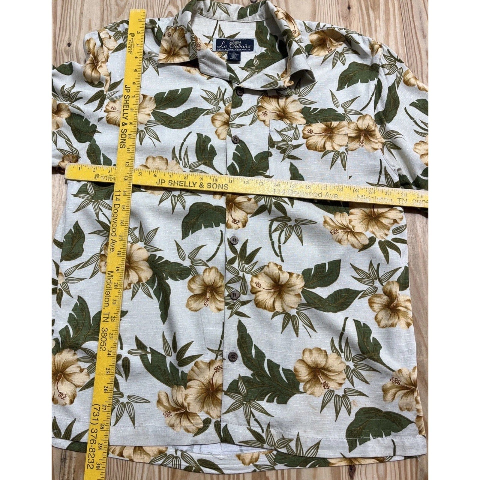 Mens La Cabana Multicolor Aloha Hawaiian Island Rayon SS Casual Shirt sz M