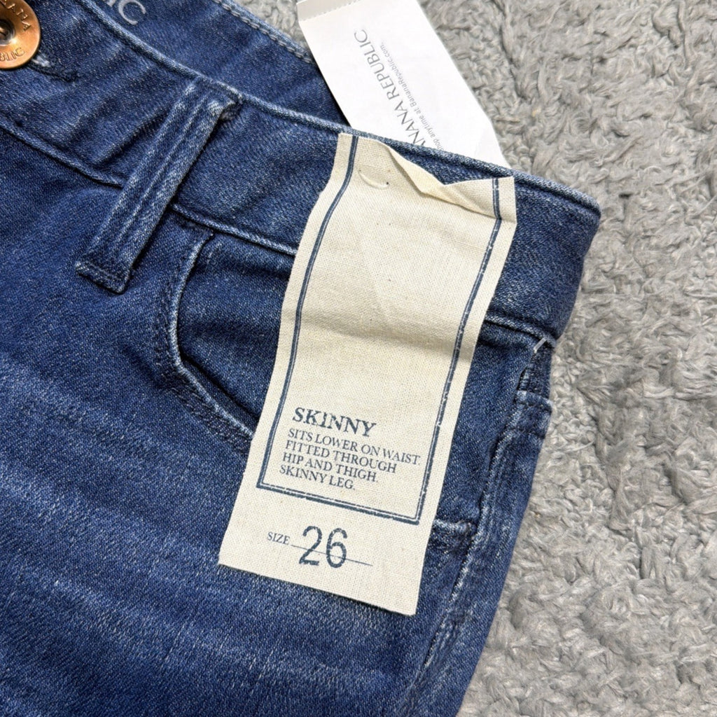 Banana Republic Womens Skinny Indigo Denim Cotton Stretch Jeans Sz 26 NWT