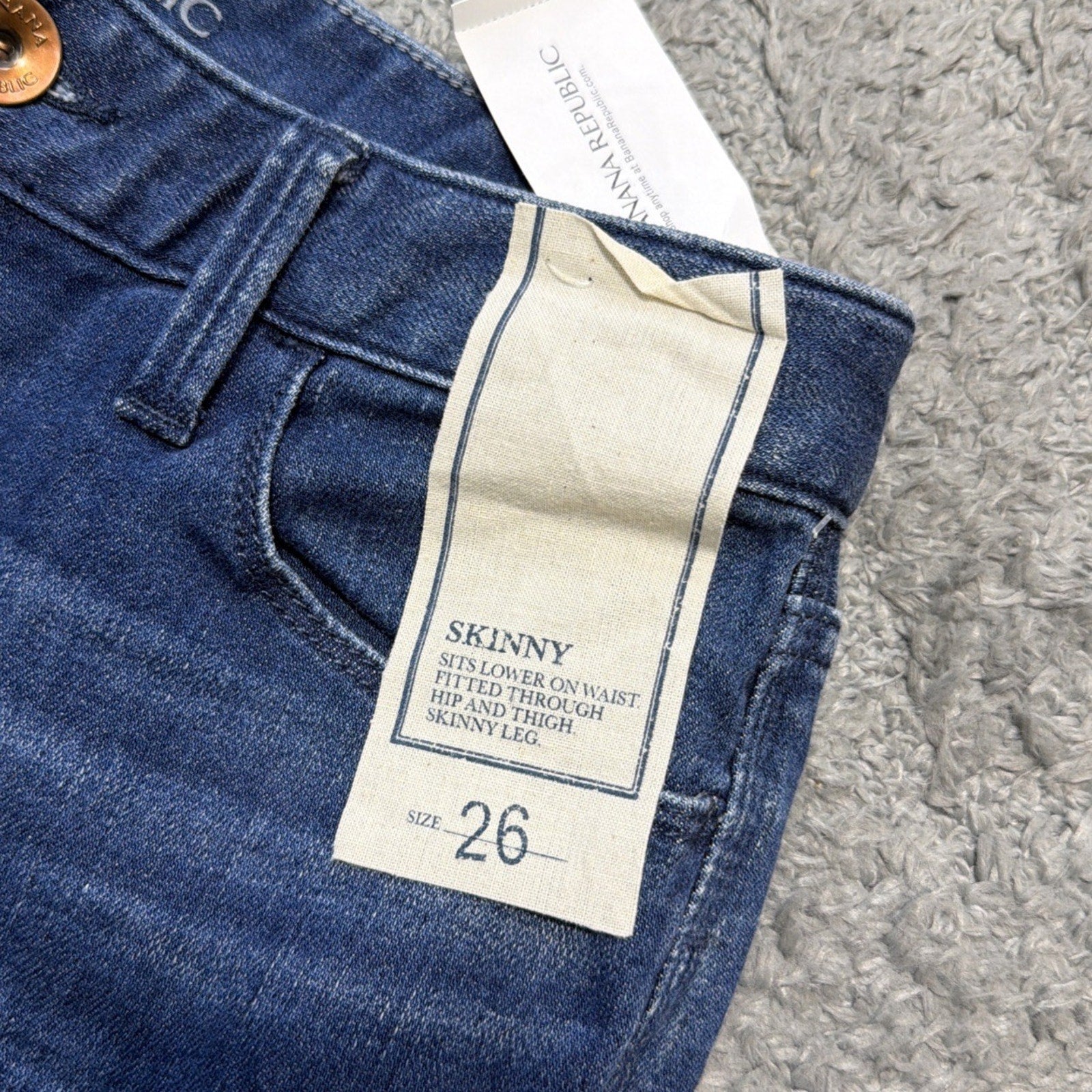 Banana Republic Womens Skinny Indigo Denim Cotton Stretch Jeans Sz 26 NWT