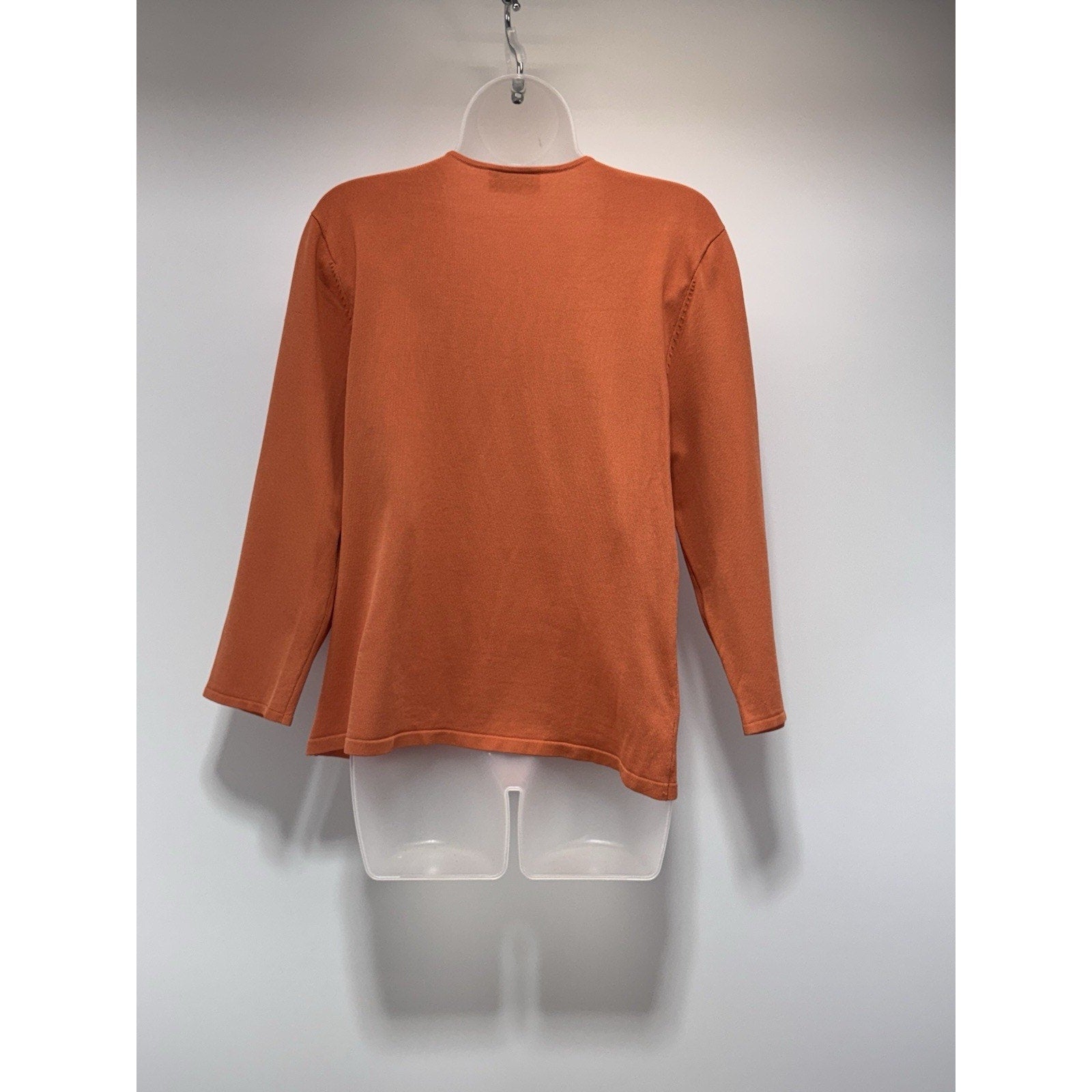 TALBOTS Coral Orange Faux Wrap 3/4 Sleeve Blouse Women’s Petite XL No Tag