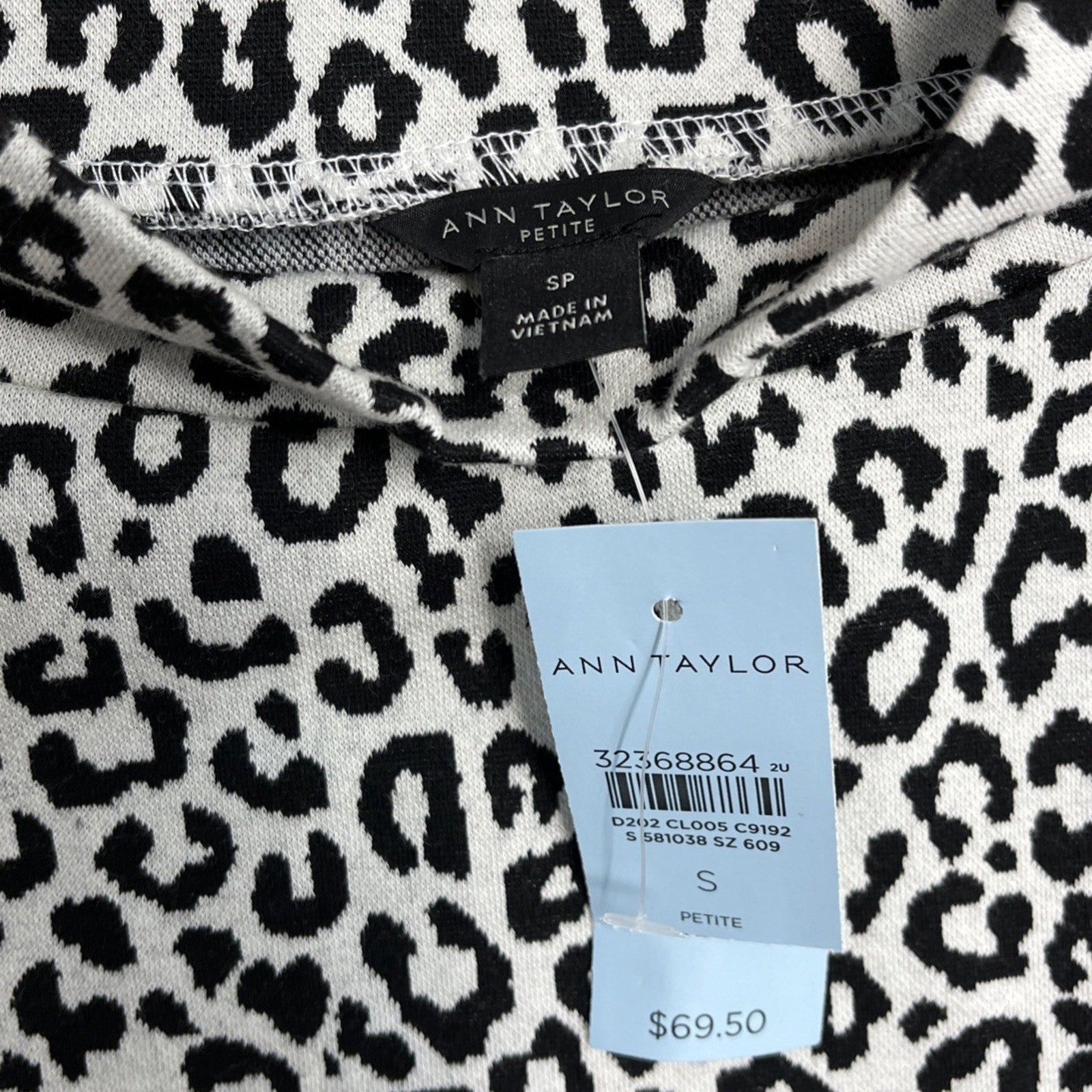 Ann Taylor Leopard Tie Back Animal Print Blouse size S Petite NWT