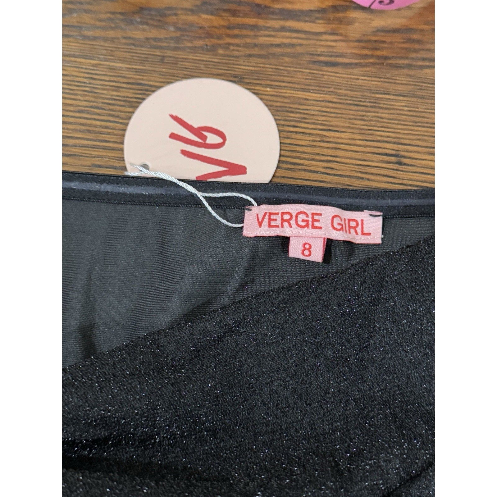 Verge Girl Sleeveless Black Glitter Convertible Dress Size 8