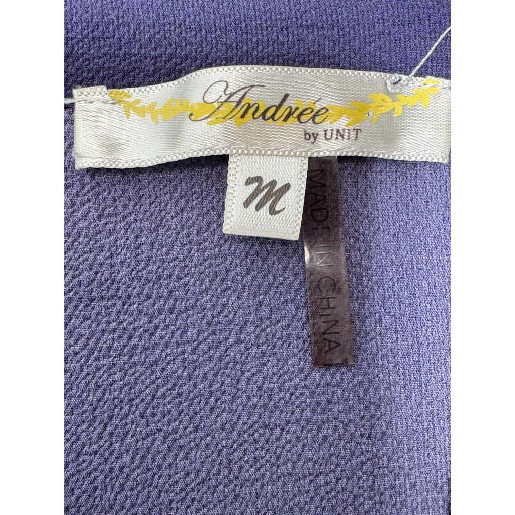 Andree by Unit Top Purple Floral Long Sleeve Artsy Boho Peasant Blouse Women’s M