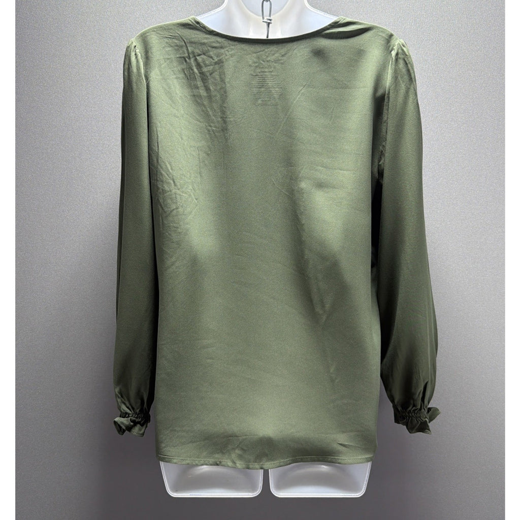 TIME AND TRU MATERNITY Sea Turtle Green Long Sleeve Square Neck Blouse M NWT