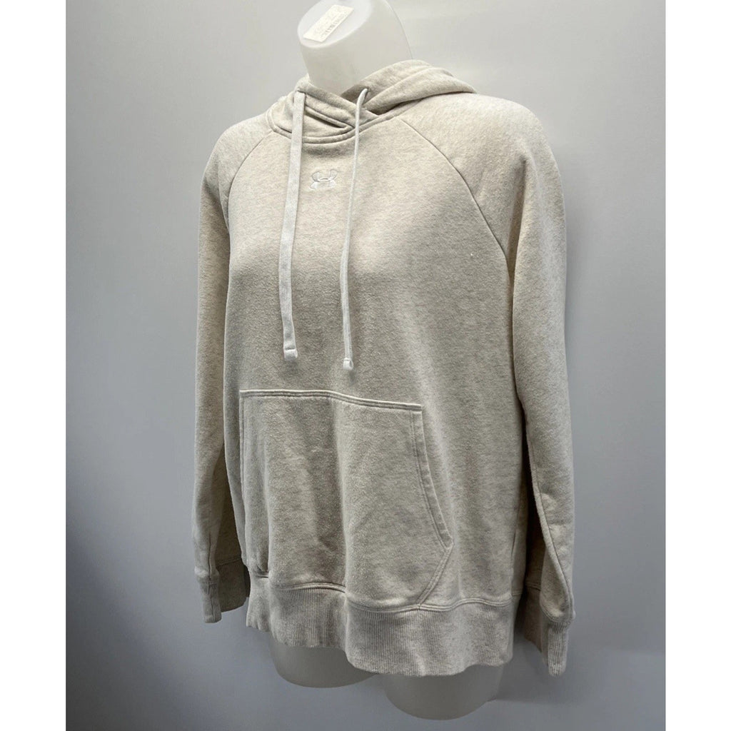 Under Armour Women's Essential Fleece Hoodie Oatmeal Small