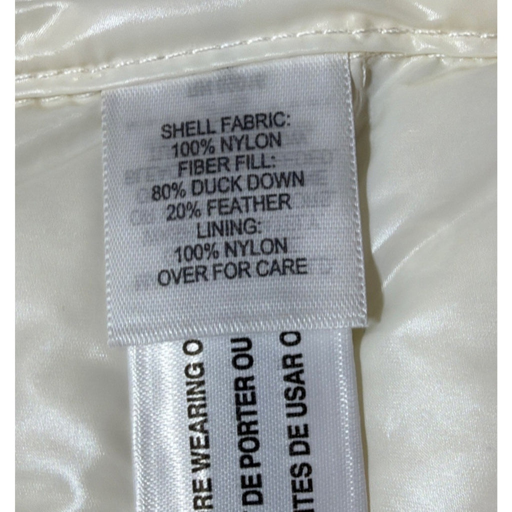 Exertek Womens L White Duck Down Puffer Vest NWT Blue Zip Lightweight