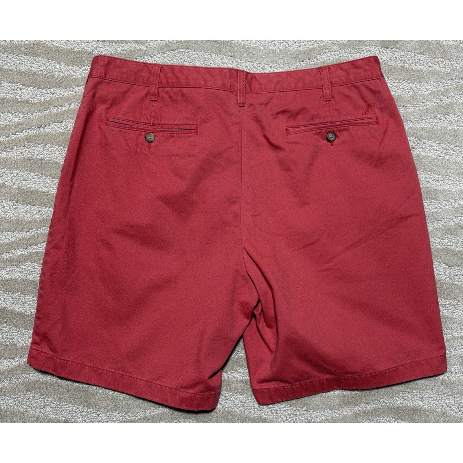 Nautica Deck Shorts Mens 38 Salmon Pink Classic Fit Stretch Chino Casual Summer