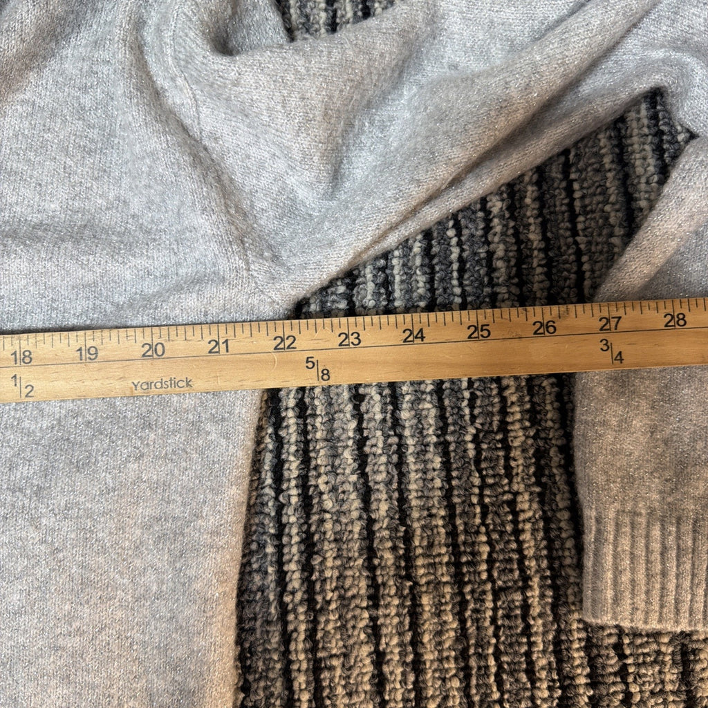 Talbots Jewel Button Cardigan Medium Gray Silver Metallic Shimmer soft cozy