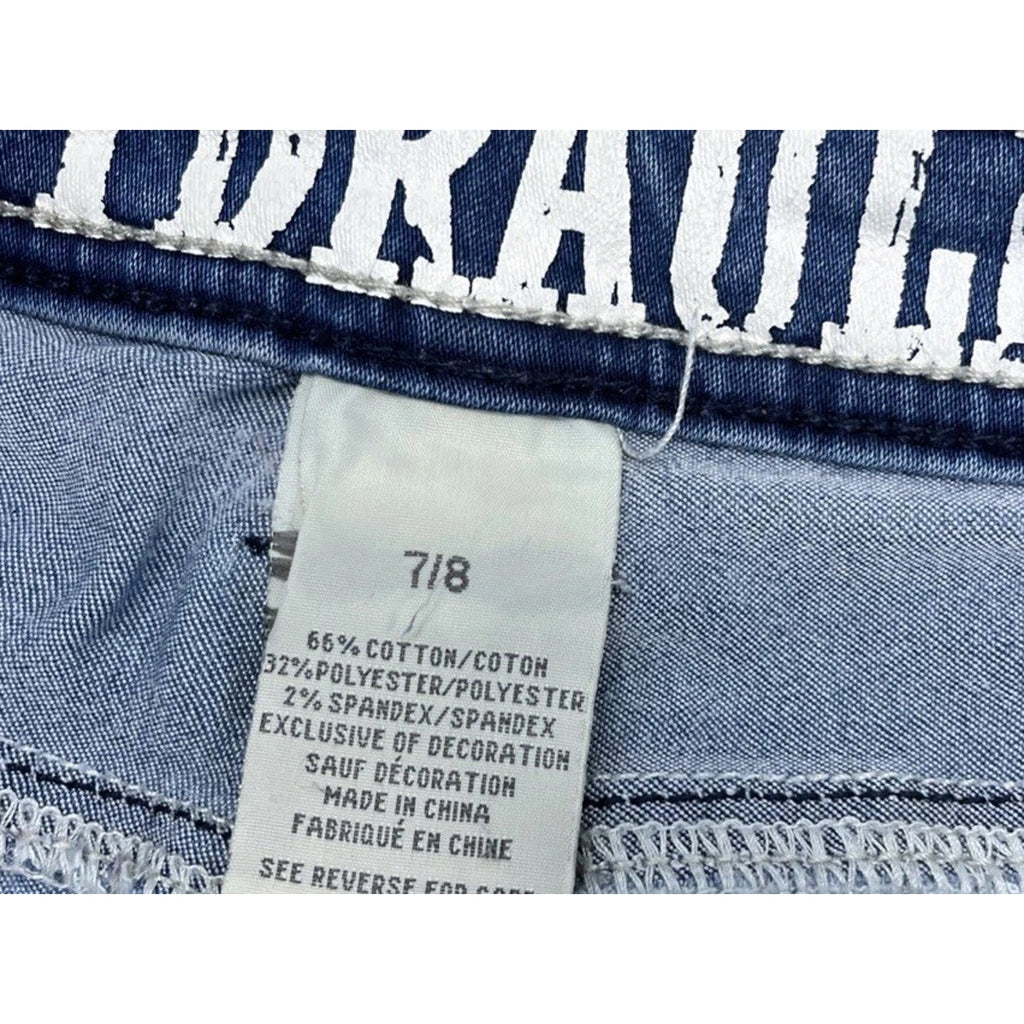 Hydraulic Womens 7/8 Bermuda Lola Denim Shorts Embroidered Flap Pockets