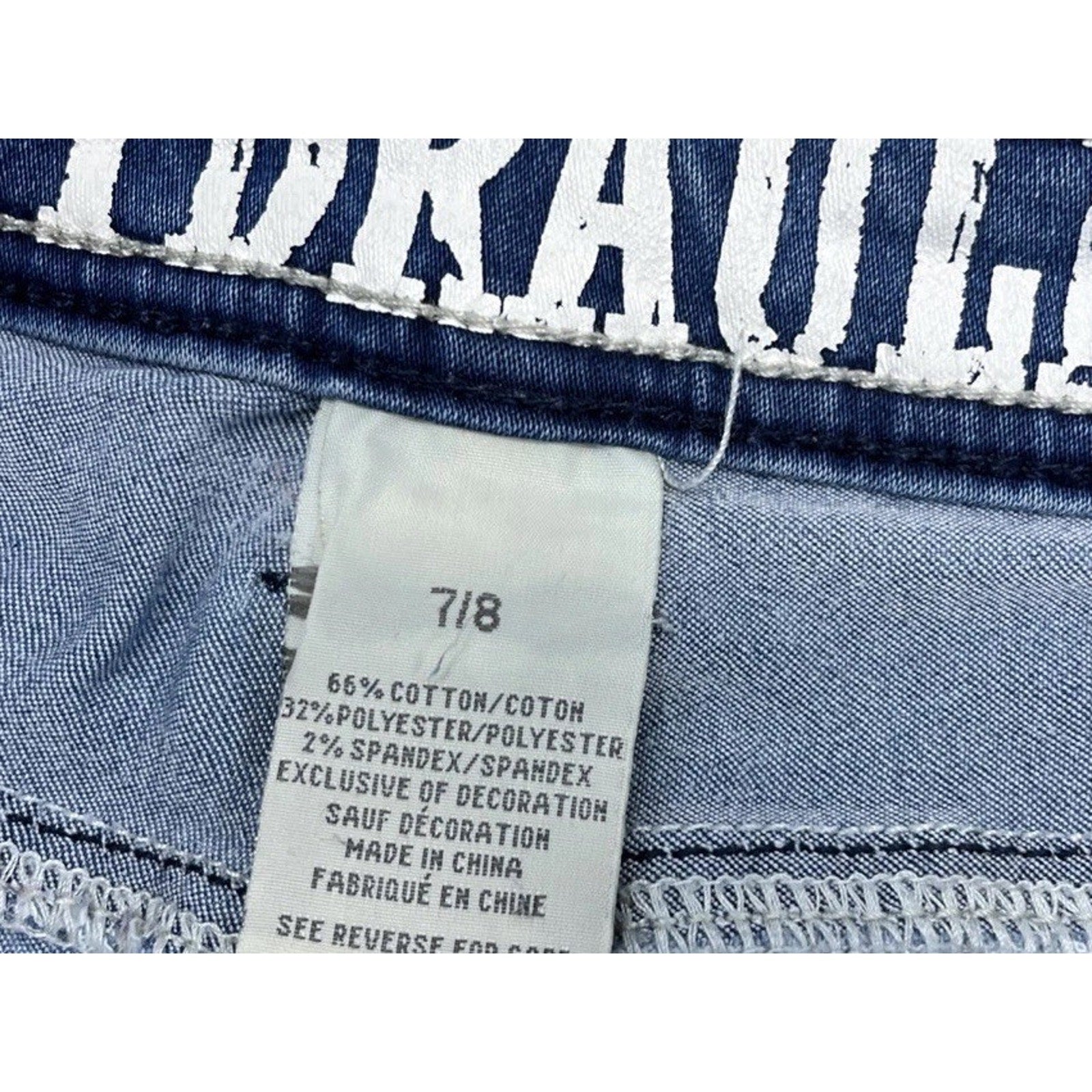 Hydraulic Womens 7/8 Bermuda Lola Denim Shorts Embroidered Flap Pockets