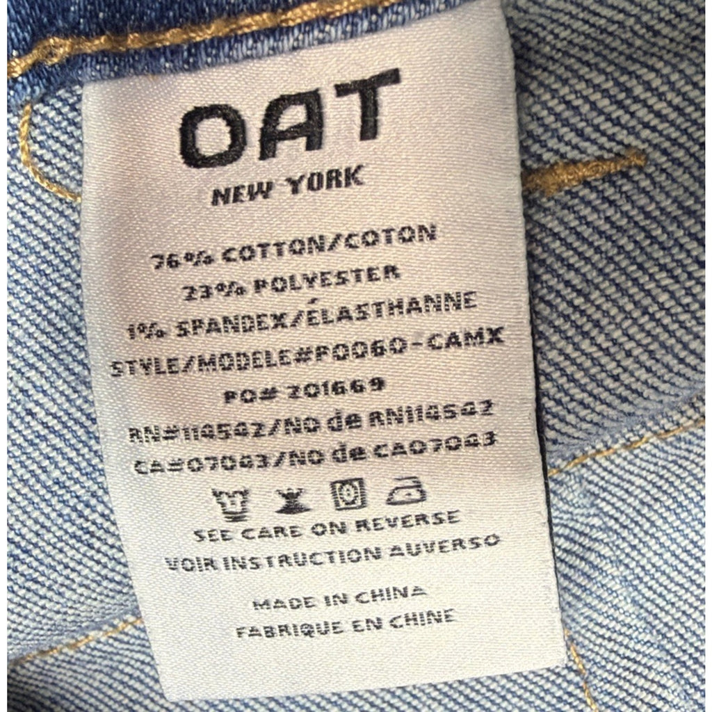 Oat New York High Rise Wide Leg Cargo Raw Hem Jeans Women’s Denim 2/26