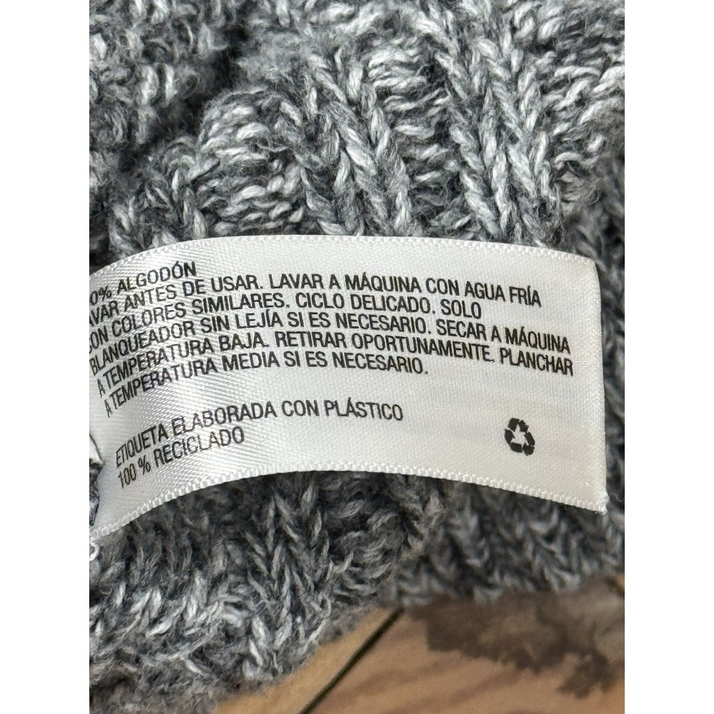 Cat & Jack Boys Size XS (4/5) Gray Shawl Collar Cable Knit Cardigan Sweater