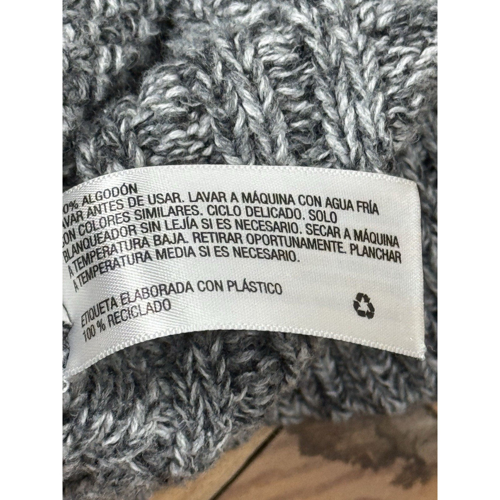 Cat & Jack Boys Size XS (4/5) Gray Shawl Collar Cable Knit Cardigan Sweater