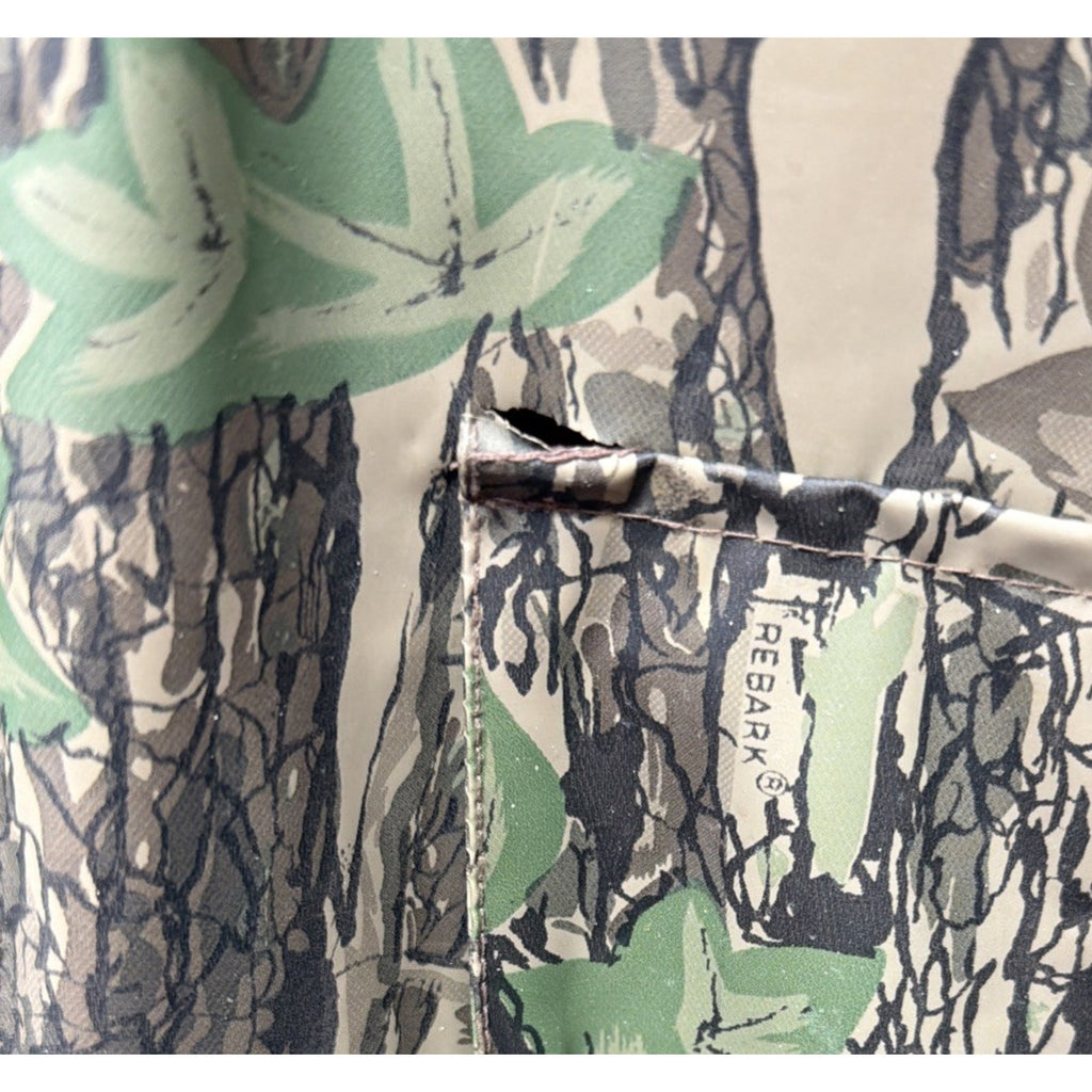 Vintage Duck Bay Snap Up Camo Rebark PVC Hunting Lined Jacket in Size Medium