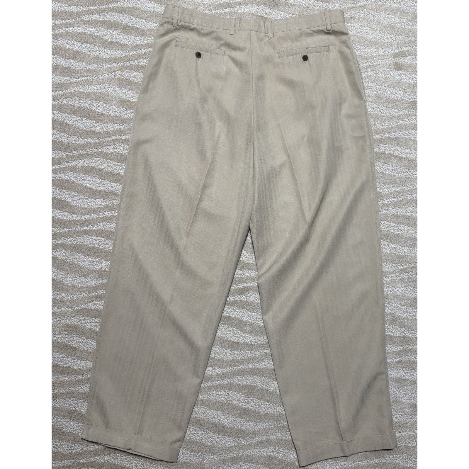 Caribbean Joe Pleated Cuffed Casual Chino Pants Size 44x30 Actual 38x30