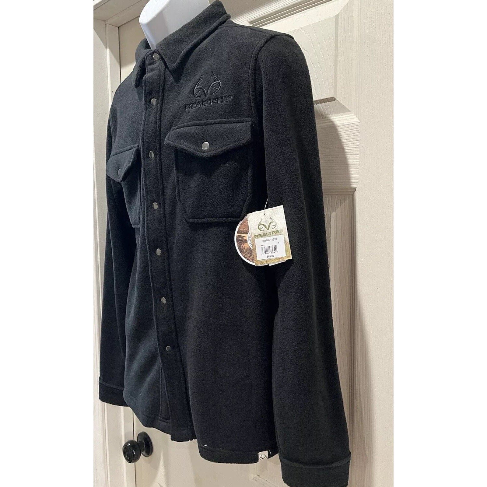 REALTREE MEN'S FLANNEL BLACK BUTTON UP SHIRT JACKET SIZE SMALL NWT