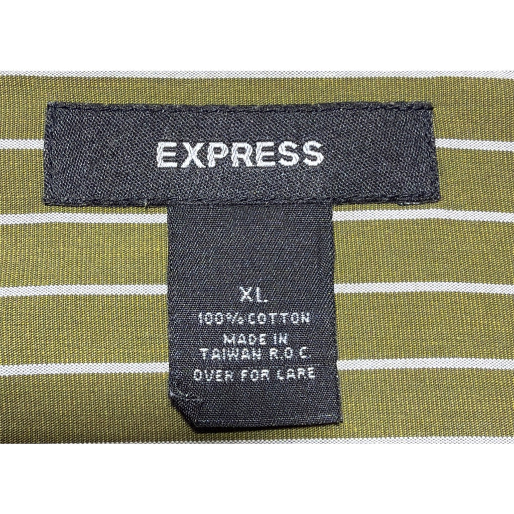 Express Y2K Men's Size XL 100% Cotton Long Sleeve Button Up Dress Shirt Pocket