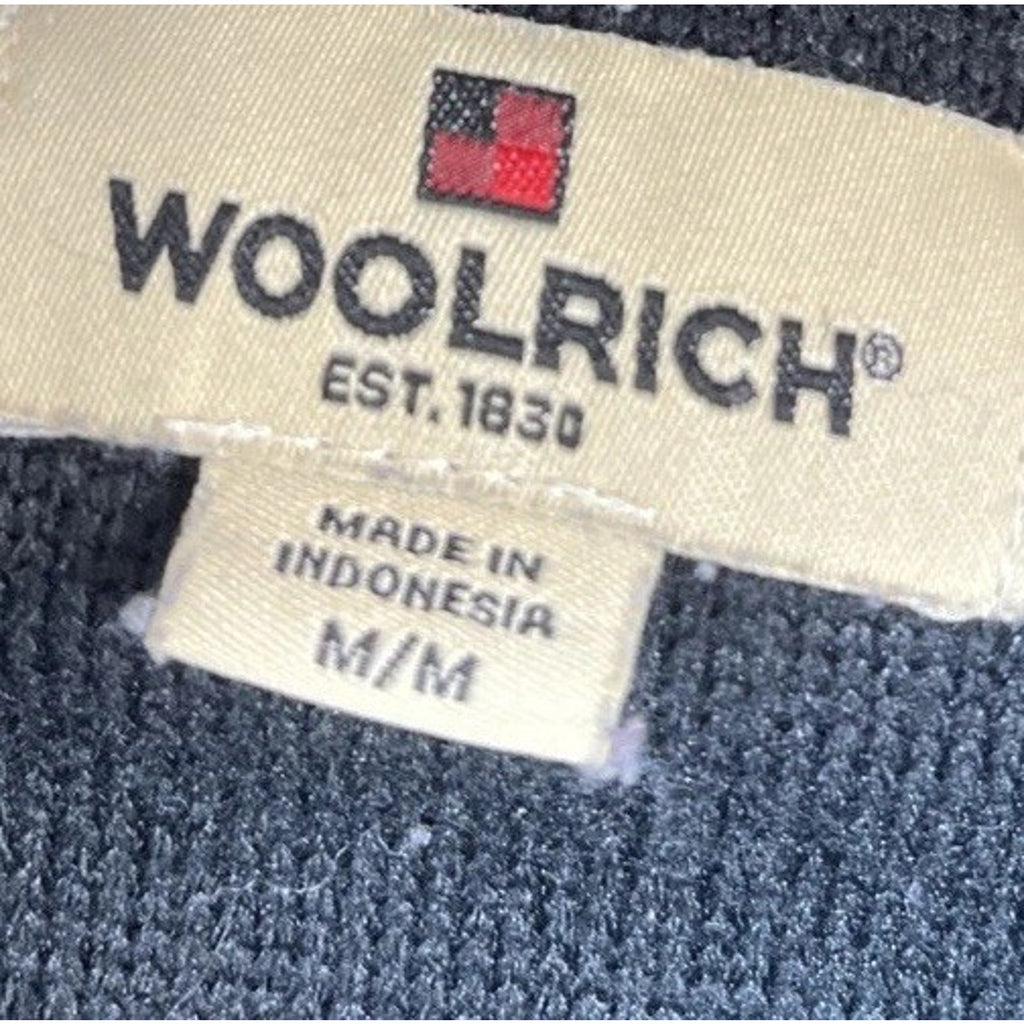 woolrich 1/4 zip sweater mens M - quarter zip pullover GRAY