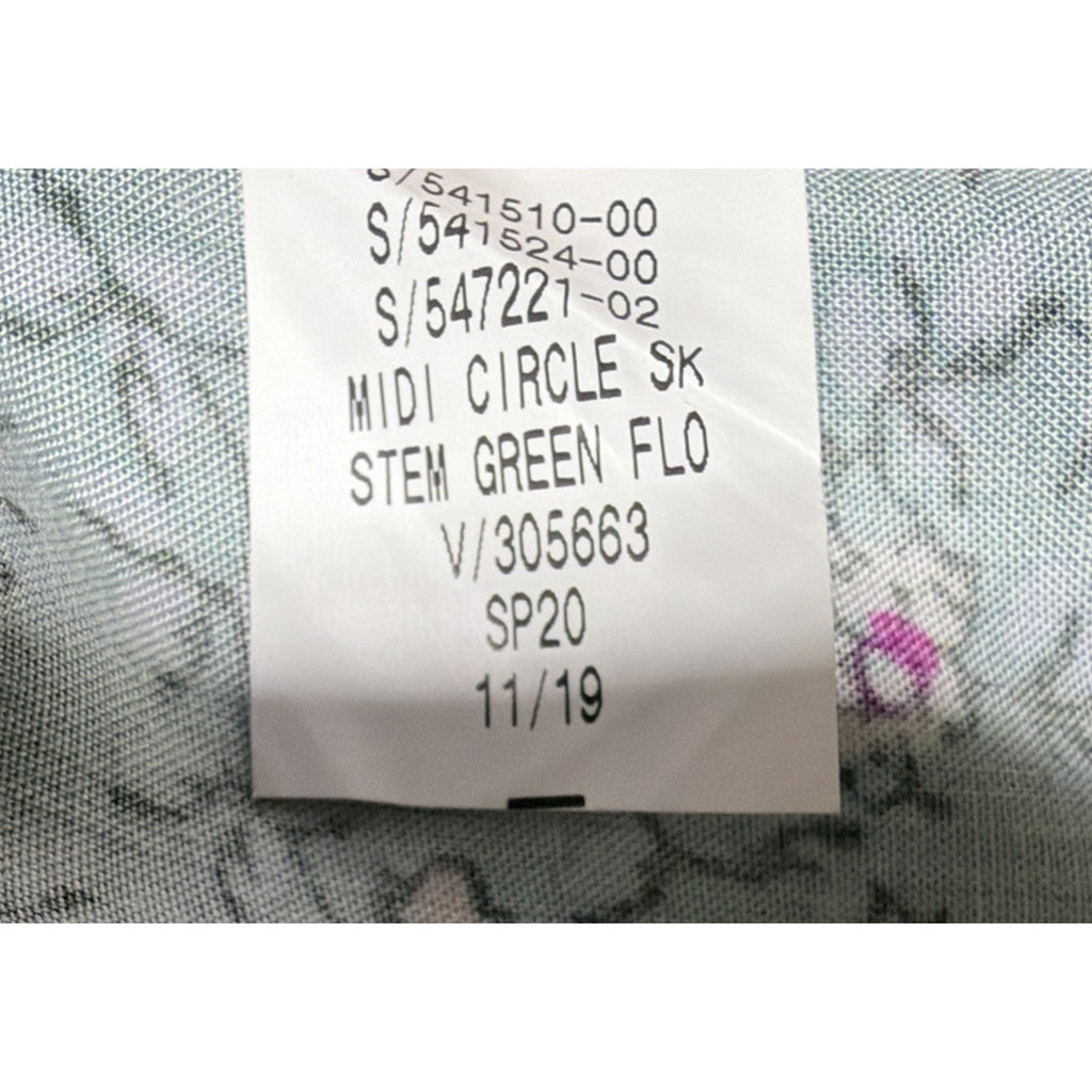 Gap Women’s Size 2 Green Purple Pink Floral Midi Skirt