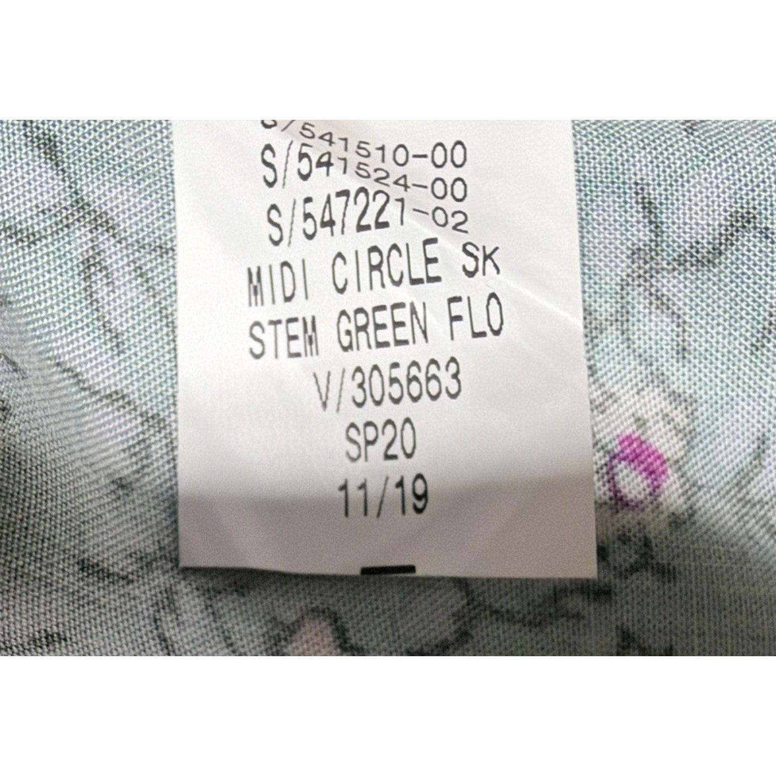 Gap Women’s Size 2 Green Purple Pink Floral Midi Skirt