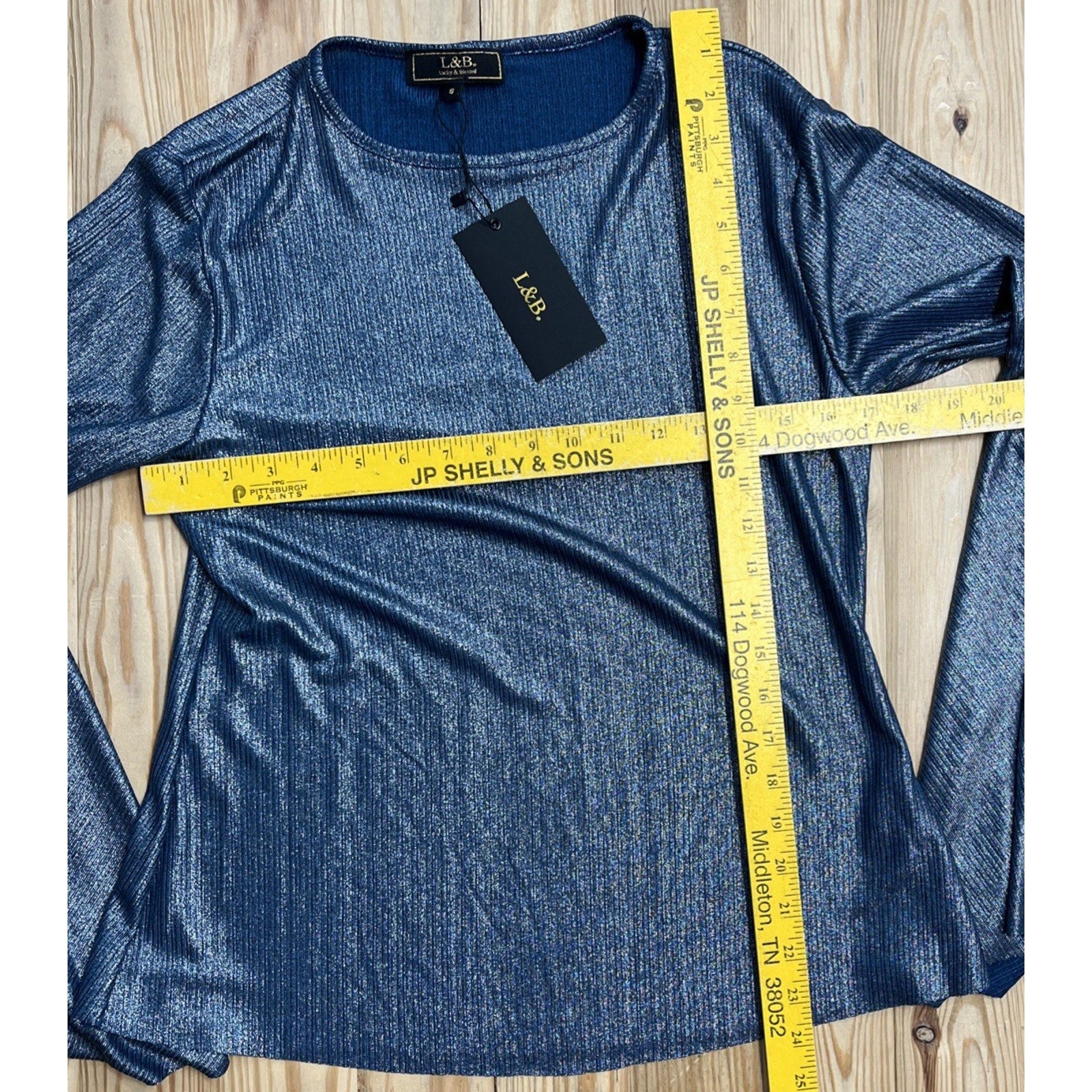 LUCKY AND BLESSED Shimmer Tunic Sz L Boho Flowy NWT