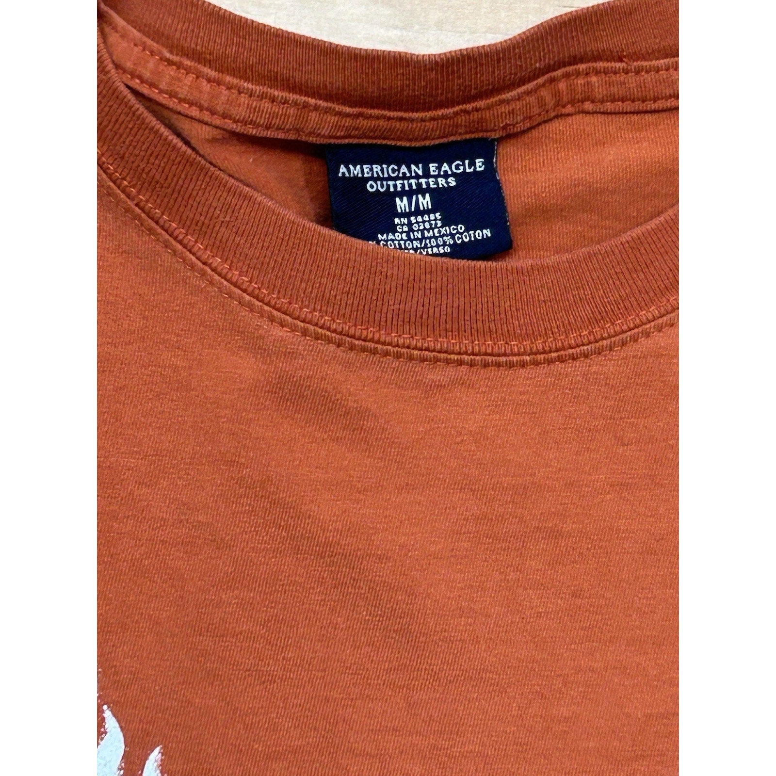 Vintage American Eagle Graphic T-Shirt Men Orange Hot Rodders Eagles Club Size M