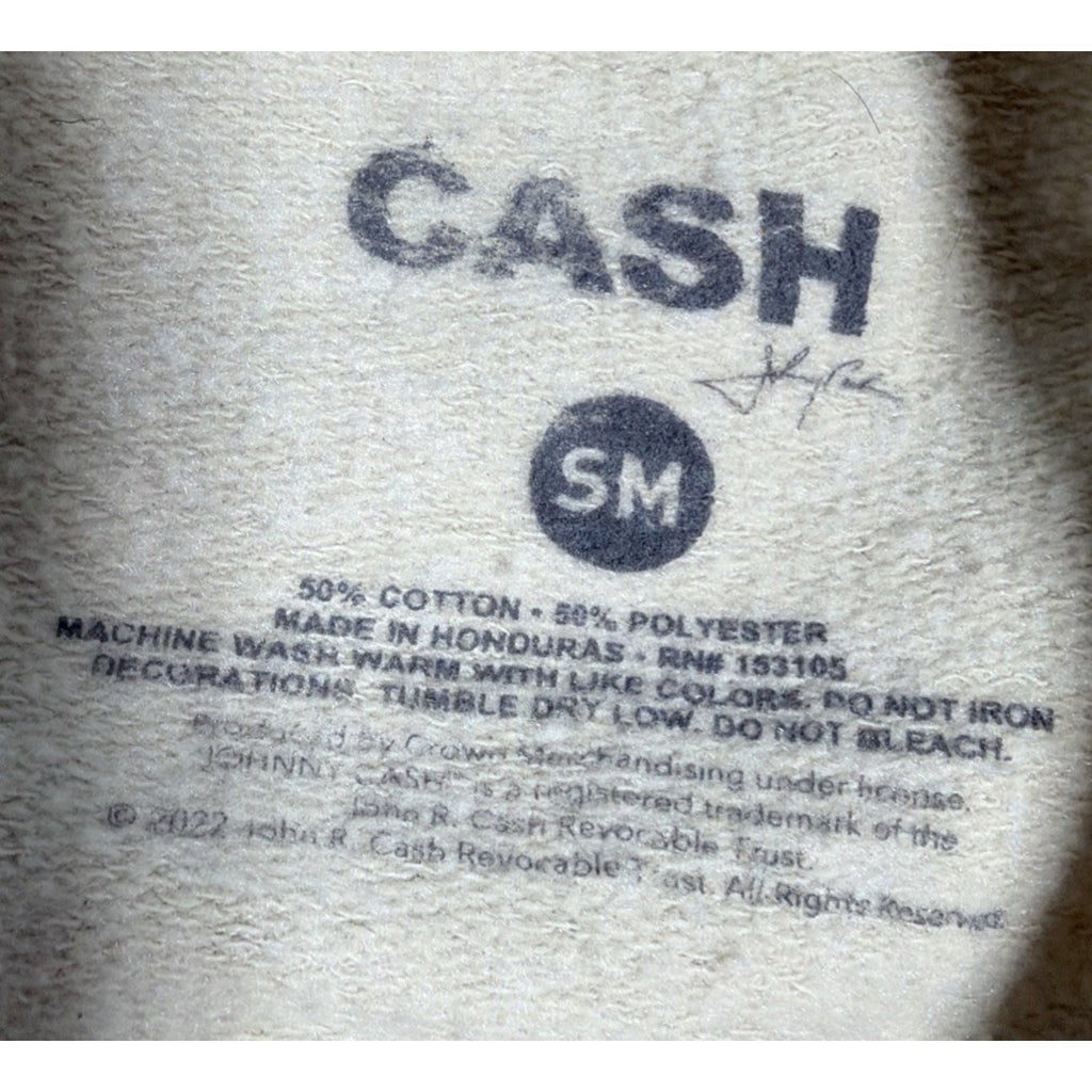 Buckle Merch Traffic Johnny Cash Oversized Fleece Pullover Womens S Biege Music