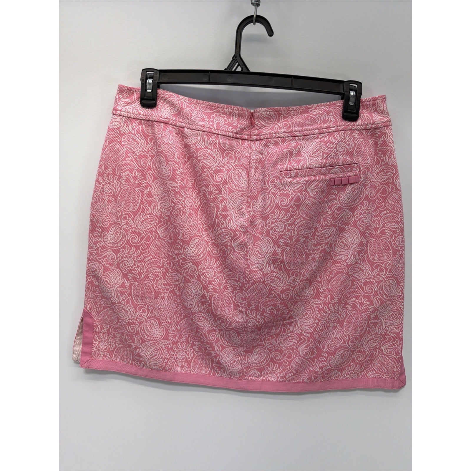Vineyard Vines Skirt Skort Pineapple Paisley Print Pink White Size 14