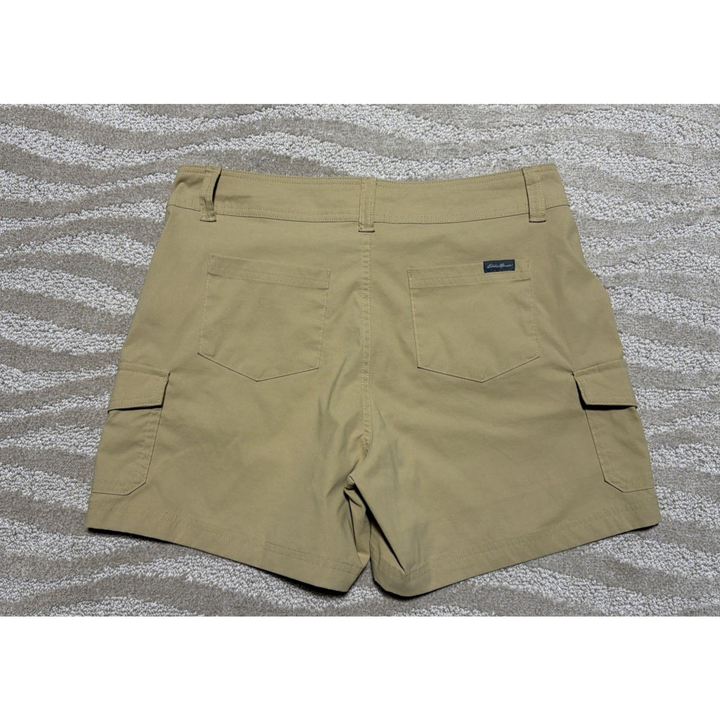 Eddie Bauer Women's Hiking Utility Cargo Pocket Shorts Khaki Stretch Sz 8 NWOT