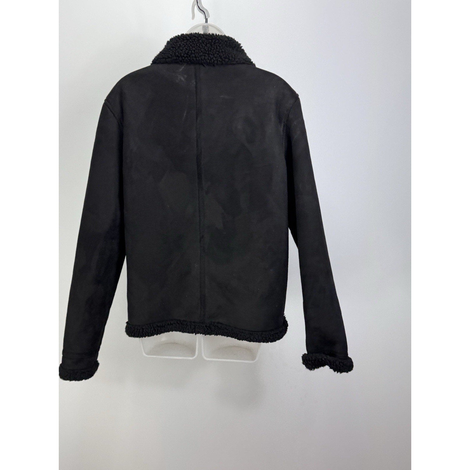 Men’s ‘Barneys Originals’ Faux Leather Shearling Bomber Jacket, Size Medium