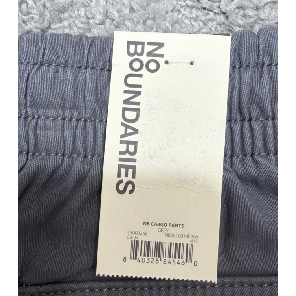 New No Boundaries Womens Pull On Canvas Gray Cargo Pants Straight Size XS