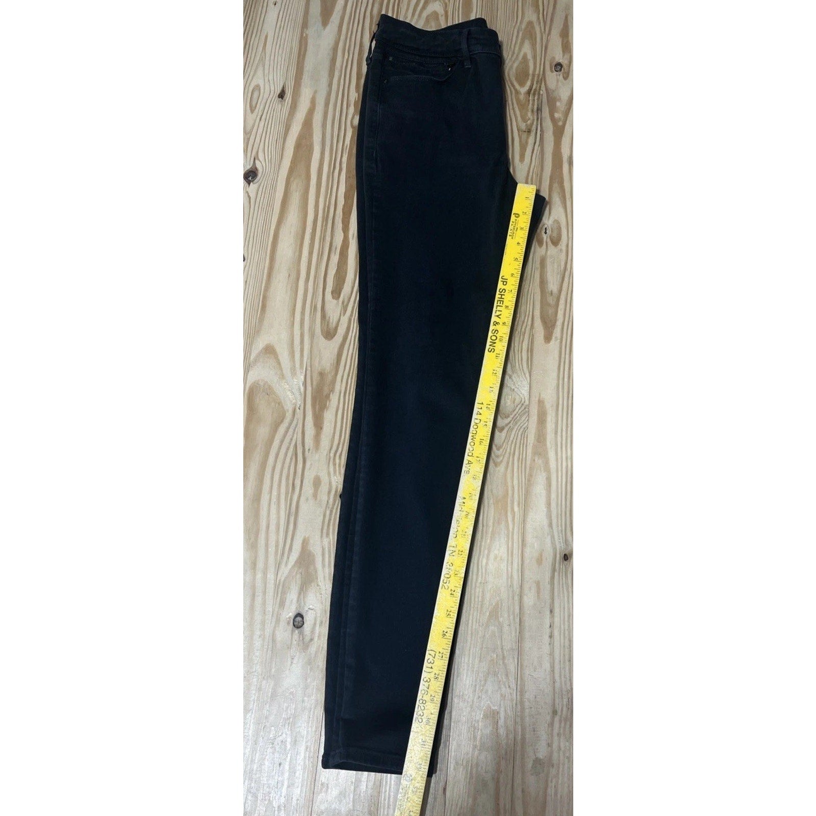 Athleta Jeans Womens 12 Tall Black Skinny Stretch Denim Zip Pocket