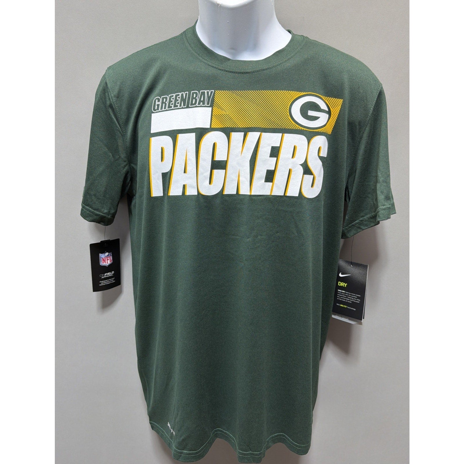Nike Green Bay Packers On Field Dri Fit Shirt Medium Green Player Issued NFL New