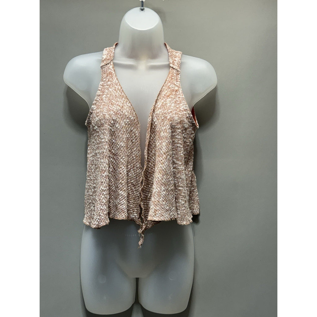 Beautees Cardigan Vest Coral Brick Girls Size X-Large Cropped Dress Boho