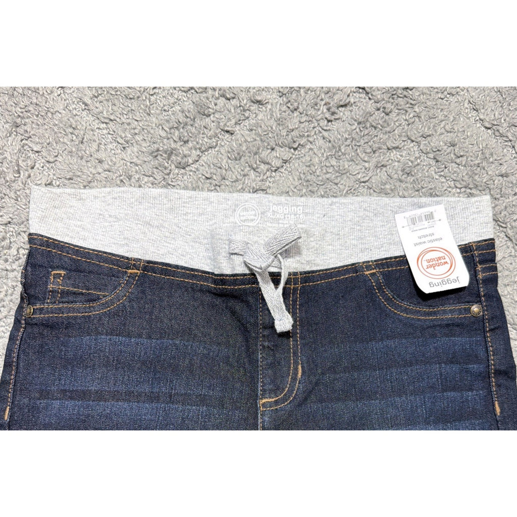 New Wonder Nation Jeans Girl's 14-16 Pull On Tie Waist Denim Blue