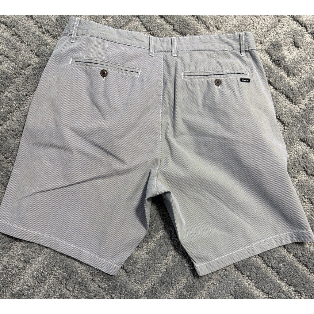 RVCA Nature x Industry Mens Chino Shorts Blue Flat Front Cotton Size 38