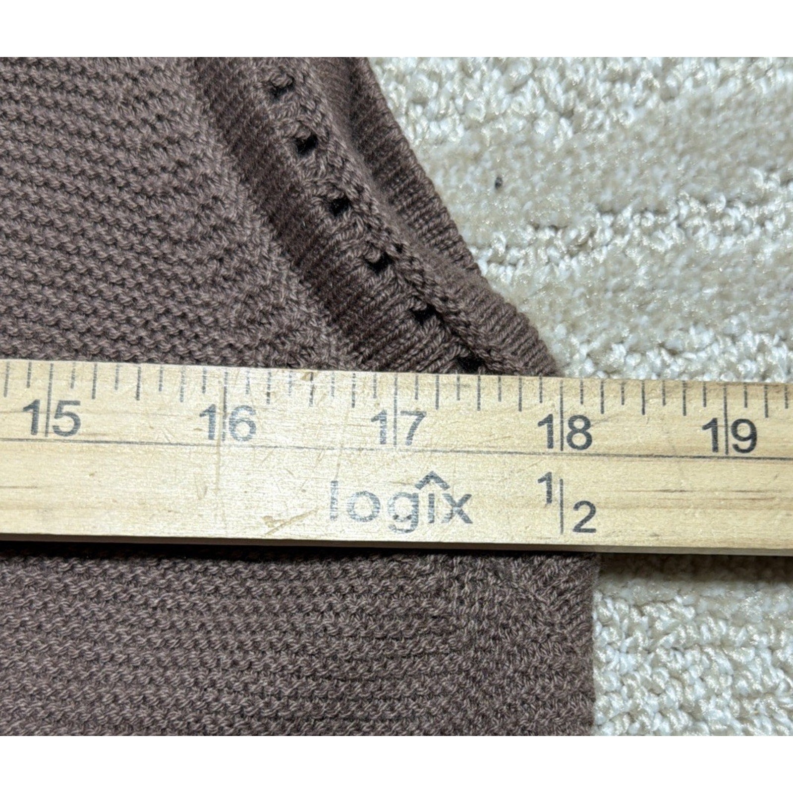 J.Jill Textured-Trim Sweater Tunic Tank Coconut Brown NWT Size M