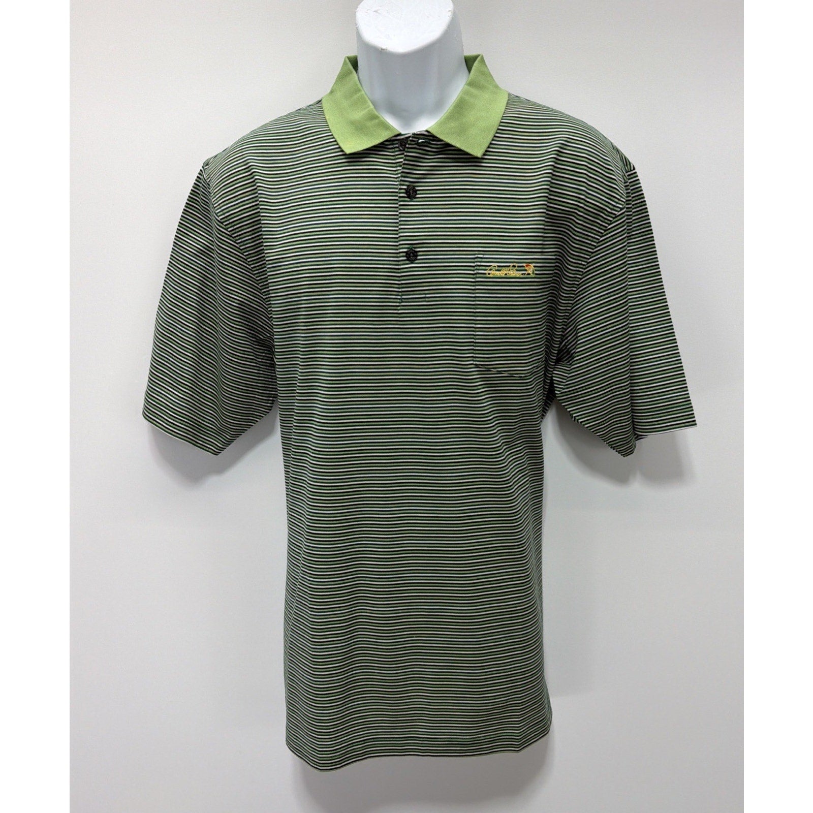 Arnold Palmer Modern Fit Men's Golf Polo Short Sleeve Shirt Striped Green XL