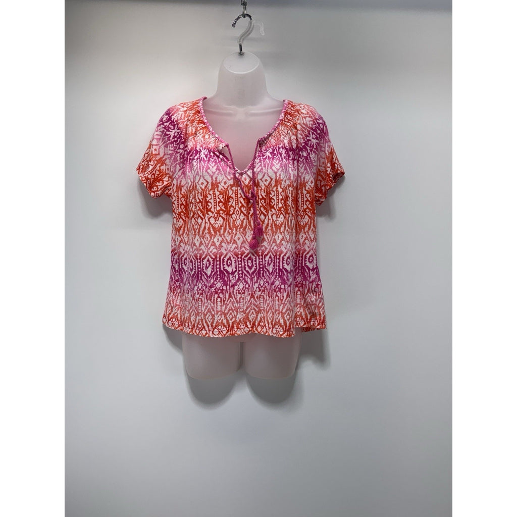 Lauren Ralph Lauren Pink Orange Bright Short Sleeve Women’s Size X-Large