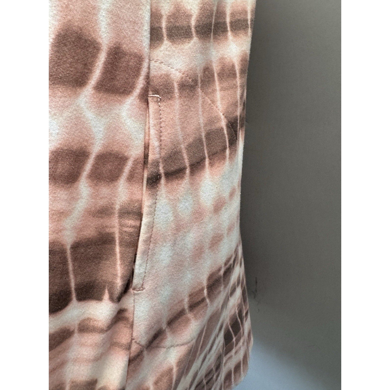 LOGO Lounge Tie Dye Dress Womens Small Sleeveless Pink Brown Swing Casual Pocket