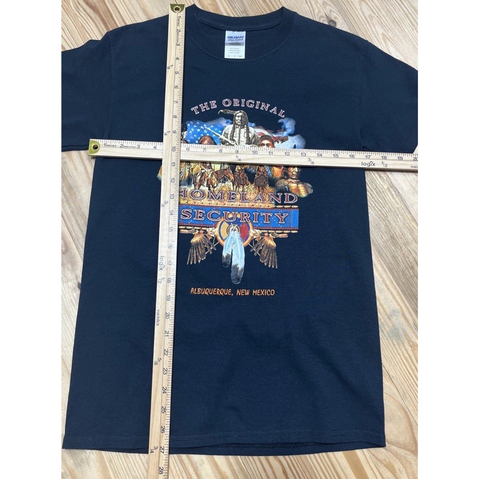Native American Security Graphic T Shirt Albuquerque New Mexico Size S