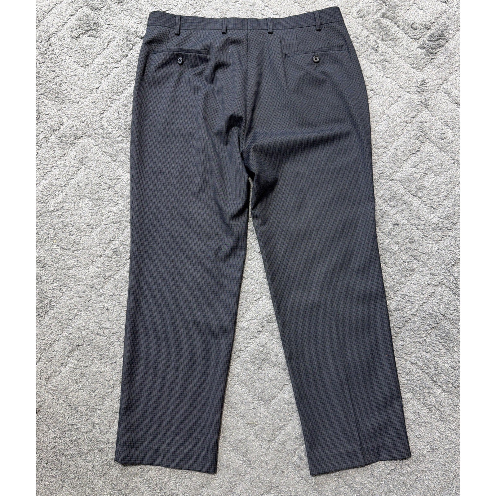 Michael Kors Herringbone Dress Pants Mens 36x29 Gray Straight Leg Flat Front