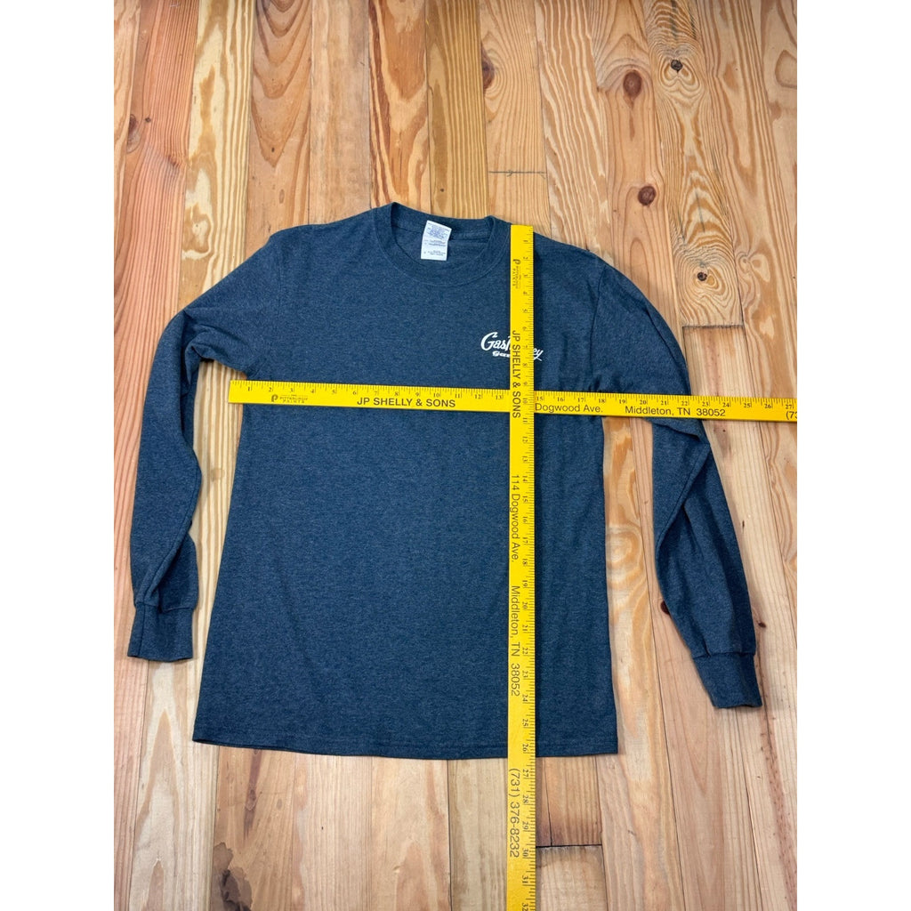 Gas Monkey Garage Long Sleeve Men's Blue T-Shirt Crew Neck Back Logo Small