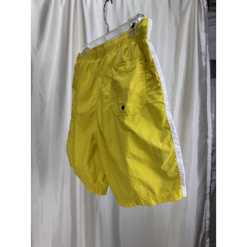 Nautica Swim Shorts Trunks Men's Size Small Nautical Logo 6" Yellow Black White