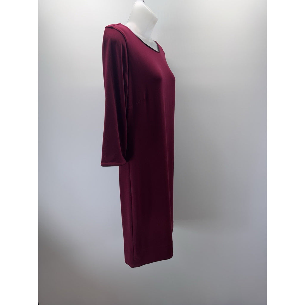 CHICOS Women’s Polyester Elastane Shift Dress Maroon Size 0/Small/ 4-6