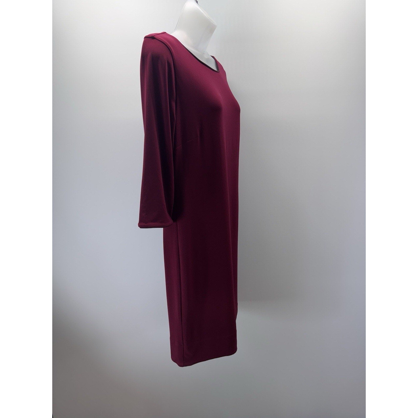 CHICOS Women’s Polyester Elastane Shift Dress Maroon Size 0/Small/ 4-6